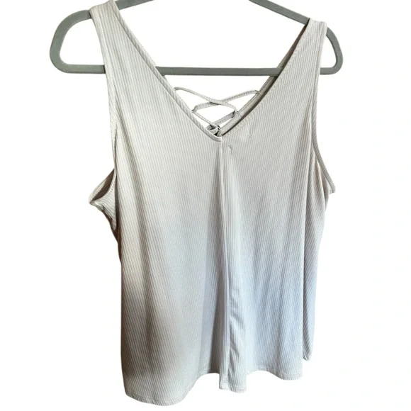 Maurices Beige Lace-Up Tank Top - Picture 2 of 9